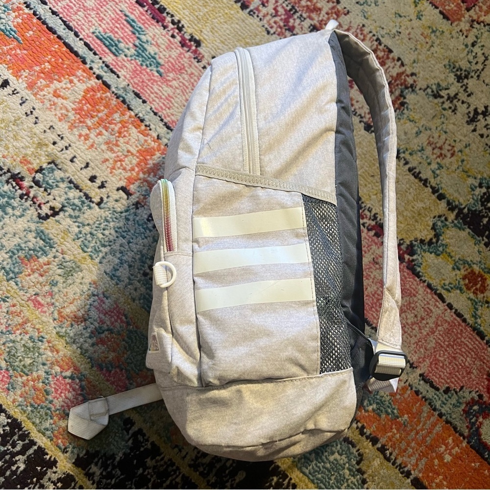 adidas Classic 3S 4 Backpack, Jersey White/White Rainbow, One Size - Picture 2 of 12